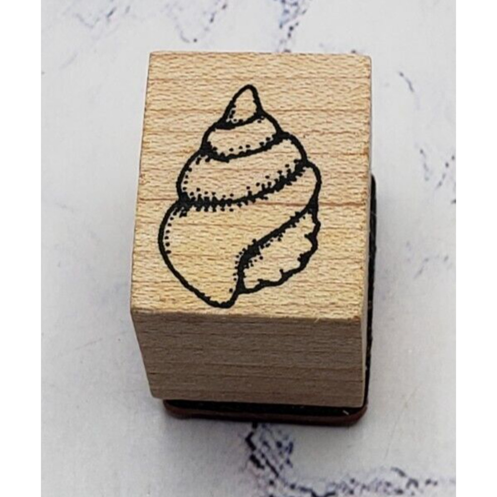 Small Seashell 1x1 Wood Mounted Rubber Stamp